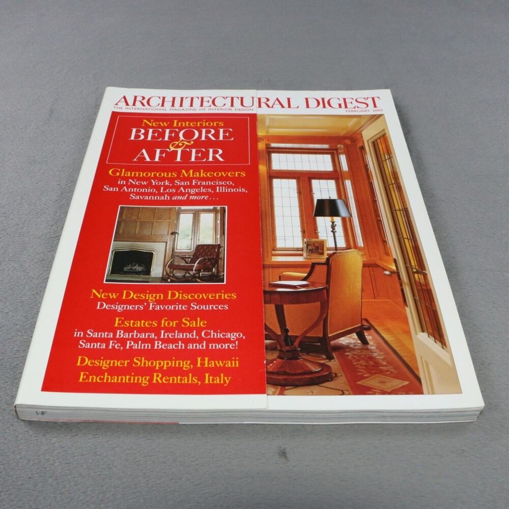 Architectural Digest February 2005 Before & After Interiors Magazine Home Design